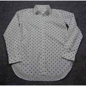Frank & Eileen Shirt Womens S White Blue Stars Frank Button Down Long Sleeve
